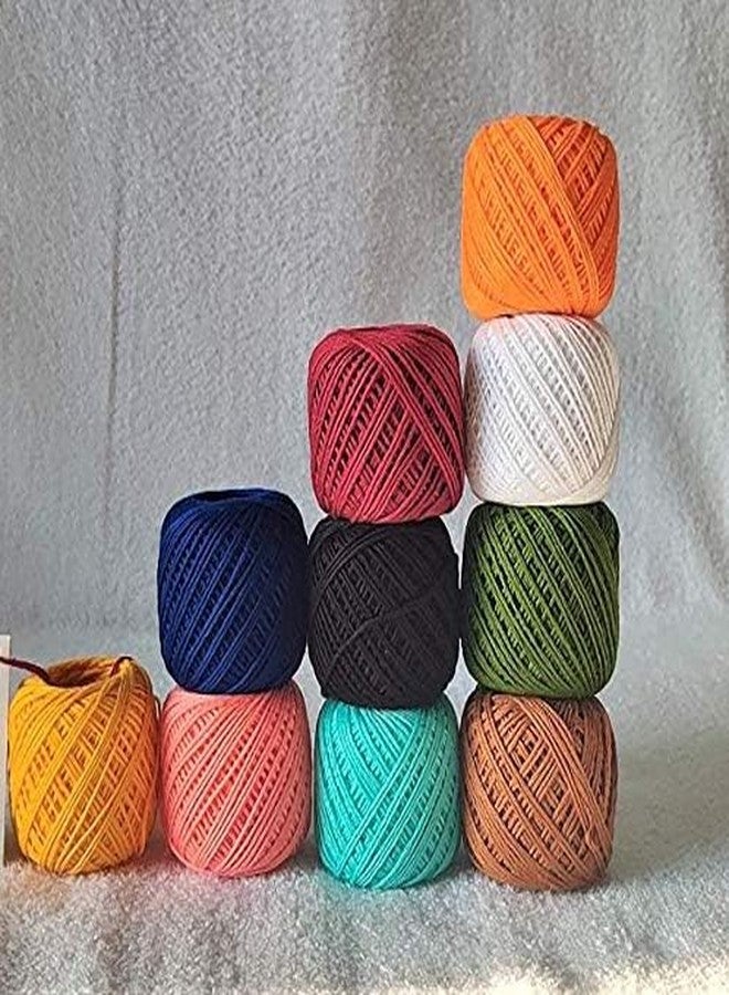 LEEHELTON Crochet Cotton Thread Yarn for Knitting and Craft Making Combo Pack of 10 Roll (Multicolour) - Image 2